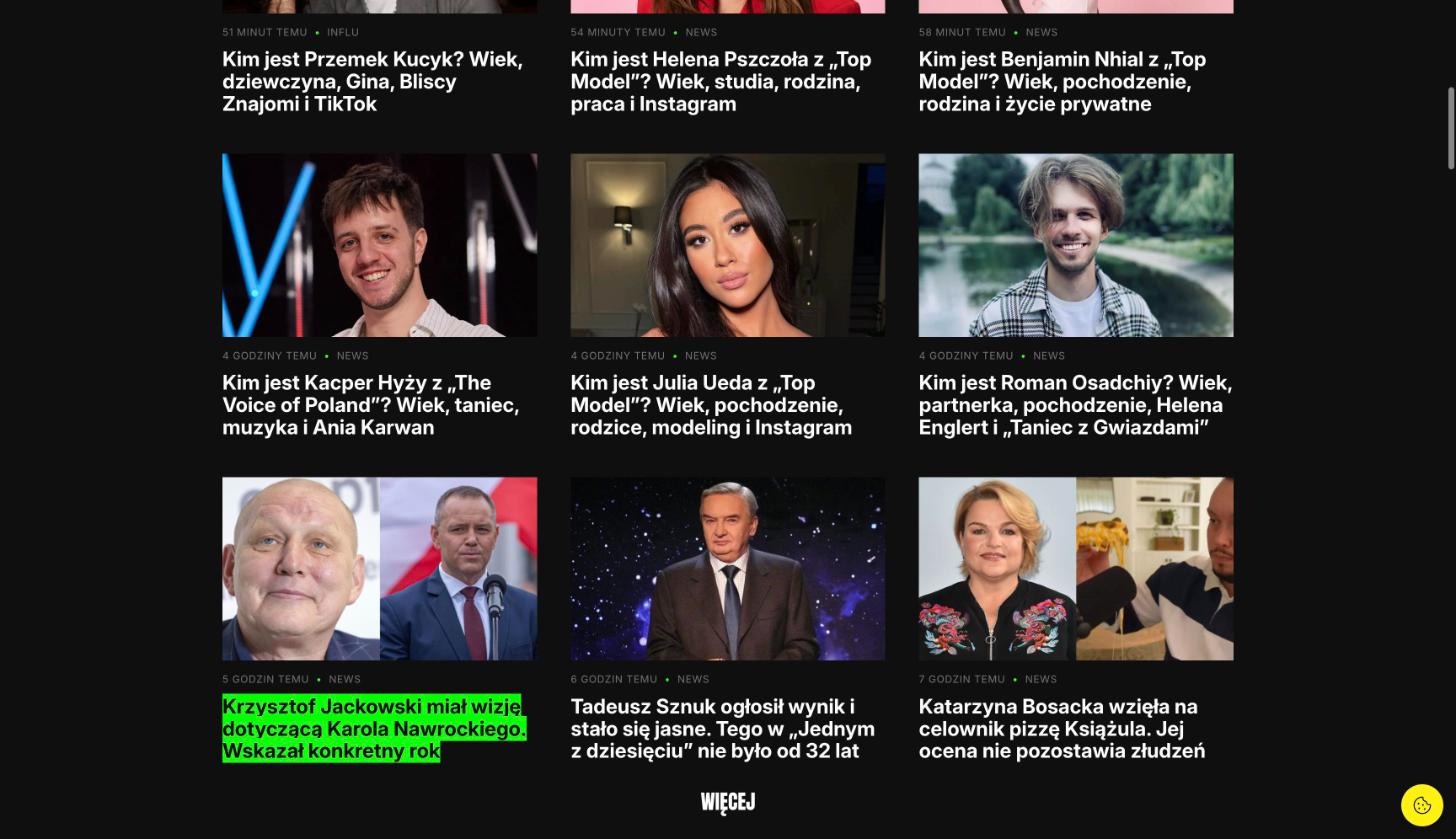 Sekcja najnowszych artykułów