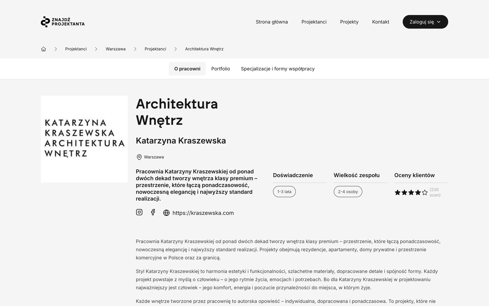 Strona dla pracowni